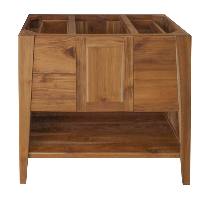 EcoDecors Significado Solid Teak 36" Single Bathroom Vanity Base Only